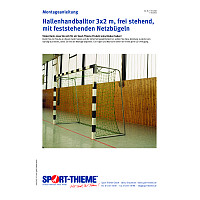 Sport-Thieme Hallenhandballtor
 3x2 m, in Bodenhülsen stehend