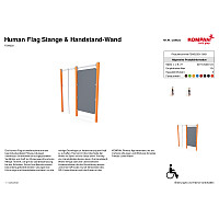 Kompan Outdoor-Fitness-Station "Human Flag Stange & Handstand-Wand"