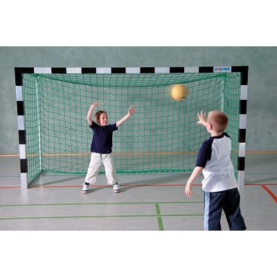 Sport-Thieme Handballtor frei stehend, 3x1,60 m, Schwarz-Silber, Premium-Stahl-Eckverbindung