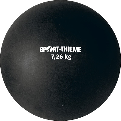 Sport-Thieme Stoßkugel aus Kunststoff, 7,26 kg, Schwarz, ø 150 mm