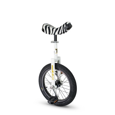 Qu-Ax Einrad Luxus Zebra, 16 Zoll (ø 41 cm), 28 Speichen, Rahmen Weiß