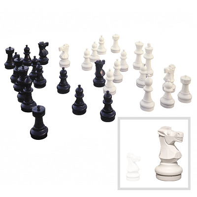 Bodenschachfiguren, Standfläche ø 22,5 cm, Königshöhe 64 cm