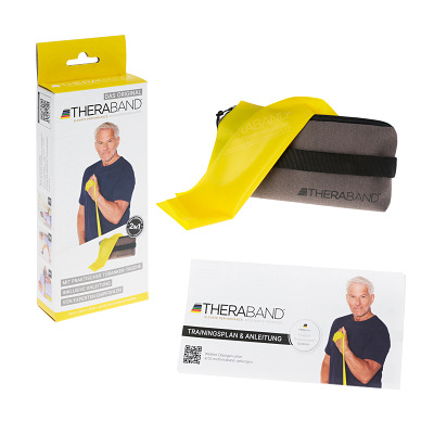 TheraBand Fitnessband 250 cm in Reißverschlusstasche, Gelb, leicht