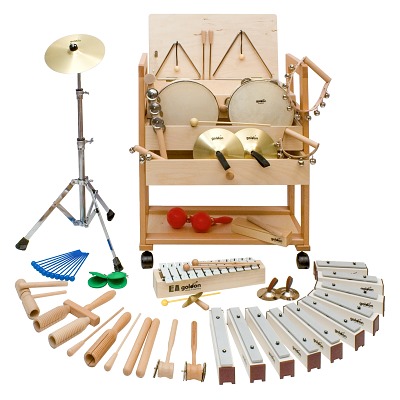 Goldon Rhythmikinstrumente-Set mit Wagen