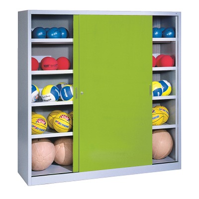 C+P Ballschrank mit Vollblech-Schiebetüren (Typ 4), HxBxT 195x190x60 cm