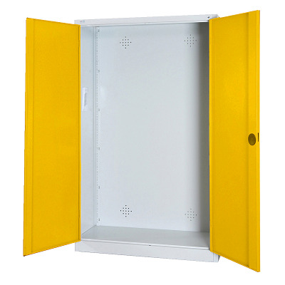 C+P Modul-Sportgeräteschrank mit Vollblech-Flügeltüren, HxBxT 195x120x50 cm, Verkehrsgelb (RAL 1023), Einzelschließung