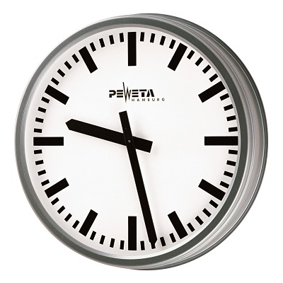 Peweta Wanduhr Wetterfest, Standard, Zifferblatt DIN-Balken