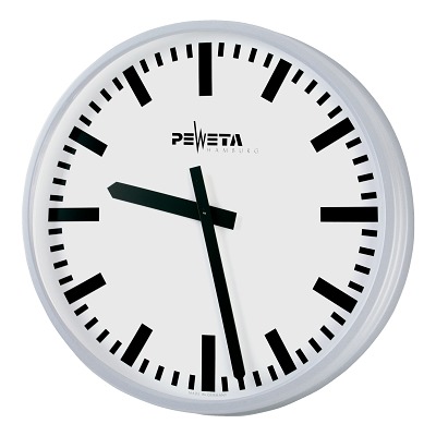 Peweta Wanduhr Großraum, ø 42 cm, Batteriebetrieb, Standard, Zifferblatt DIN-Balken