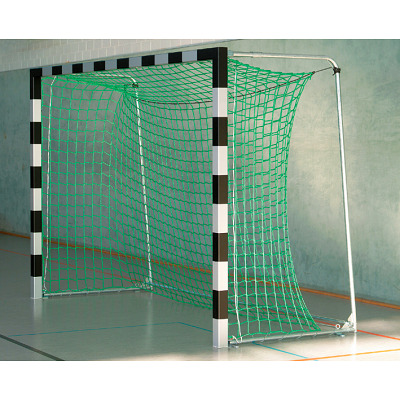 Sport-Thieme Hallenhandballtor 3x2 m, frei stehend mit Premium-Stahl-Eckverbindung, Schwarz-Silber, Mit feststehenden Netzbügeln
