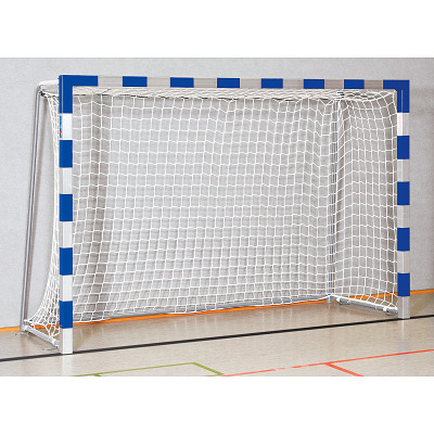 Sport-Thieme Handballtor in Bodenhülsen stehend, 3x2 m, Blau-Silber, Verschweißte Eckverbindungen