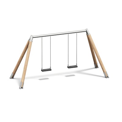 Playparc Doppelschaukel Holz/Metall, Aufhängehöhe 260 cm