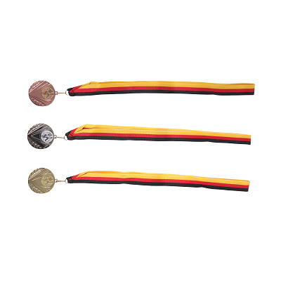 Thumbnail - Medaillen-Set für Teilnehmer, inkl. Medaillenband, Gold, Set mit 25 Medaillen