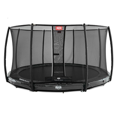 Berg Trampolin InGround Elite mit Sicherheitsnetz Deluxe, ø 330 cm, Grau
