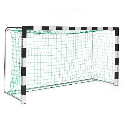 Sport-Thieme Mini-Handballtor 3x1,60 m, frei stehend, Schwarz-Silber, Alu-Gussformteil-Eckverbindung
