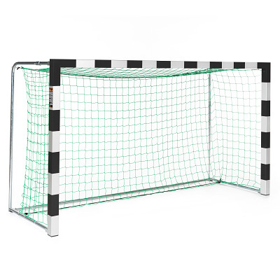 Sport-Thieme Handballtor frei stehend, 3x1,60 m, Schwarz-Silber, Alu-Gussformteil-Eckverbindung