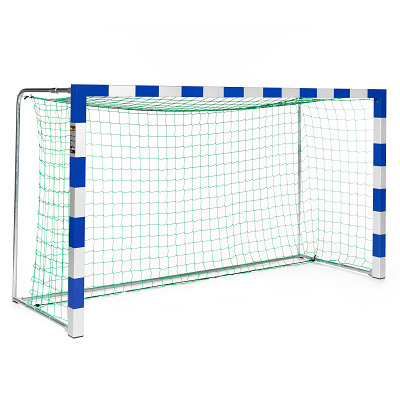 Sport-Thieme Mini-Handballtor 3x1,60 m, frei stehend, Blau-Silber, Alu-Gussformteil-Eckverbindung
