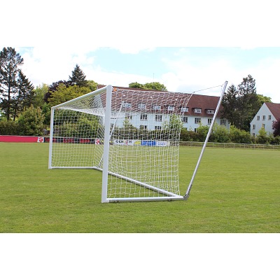Thumbnail - Sport-Thieme Großfeld-Fußballtor mit freier Netzaufhängung SimplyFix, weiß, freistehend