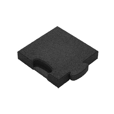 Gum-Tech Eckstück "Gerade" für Fallschutzplatten, 25x25 cm, Schwarz, 4,5 cm