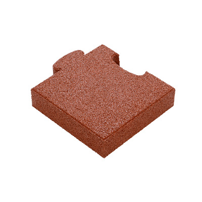 Gum-Tech Eckstück "Gerade" für Fallschutzplatten, 25x25 cm, Rot, 6 cm