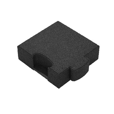 Gum-Tech Eckstück "Gerade" für Fallschutzplatten, 25x25 cm, Schwarz, 8 cm