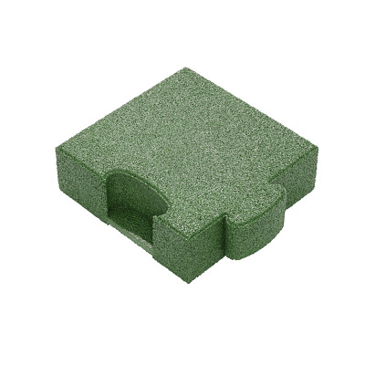 Gum-Tech Eckstück "Gerade" für Fallschutzplatten, 25x25 cm, Grün, 8 cm
