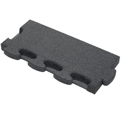 Gum-Tech Randstück "Gerade" für Fallschutzplatten, Grau, 4,5 cm