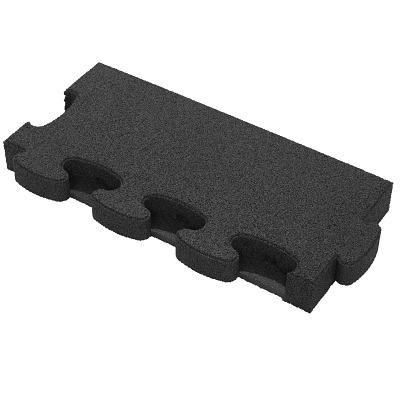 Gum-Tech Randstück "Gerade" für Fallschutzplatten, Schwarz, 6 cm