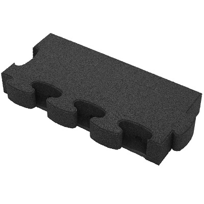 Gum-Tech Randstück "Gerade" für Fallschutzplatten, Schwarz, 8 cm