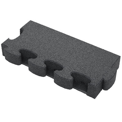 Gum-Tech Randstück "Gerade" für Fallschutzplatten, Grau, 8 cm