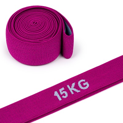 Sport-Thieme Elastisches Textil Powerband Ring, 15 kg, Lila-Grau