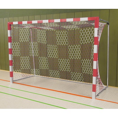 Sport-Thieme Handballtor frei stehend, 3x2 m, Rot-Silber, Verschweißte Eckverbindungen