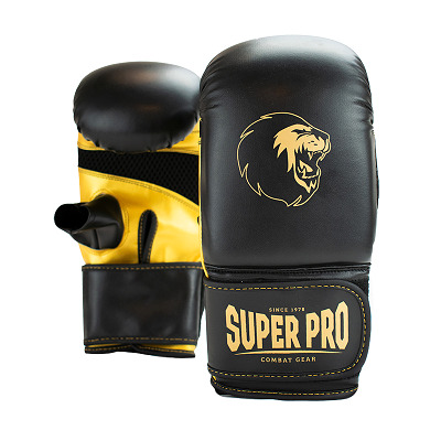 Super Pro Boxhandschuhe "Victor", S, Schwarz-Gold