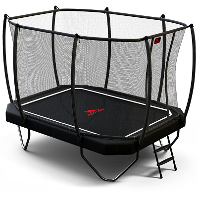 Dino Cars Trampolin inkl. Sicherheitsnetz und Leiter, 380x255 cm