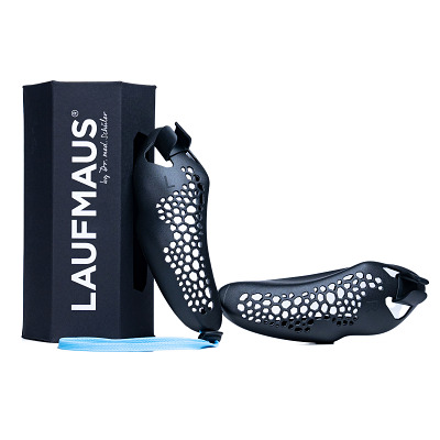 Laufmaus by Dr. med. Schüler, Schwarz mit hellblauem Band, Large