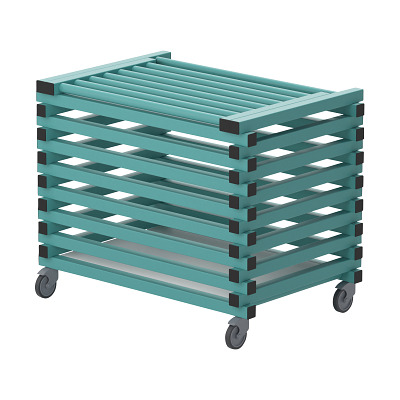 Sport-Thieme Transportwagen by Vendiplas, Aqua, Für Kleinteile mit Deckel