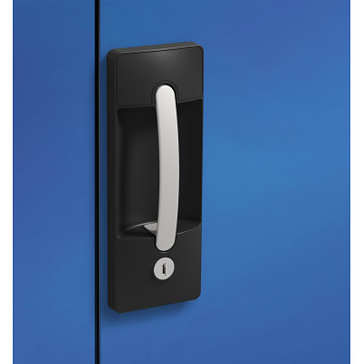 Thumbnail - C+P Ballschrank mit Vollblech-Flügeltüren (Typ 3), HxBxT: 195x120x50 cm, Lichtgrau (RAL 7035), Ergo-Lock Muldengriff, Li...