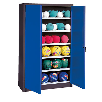 C+P Ballschrank (HxBxT: 195x120x50 cm, mit Vollblech-Flügeltüren, Typ 3), Klinkengriff, Gleichschließung