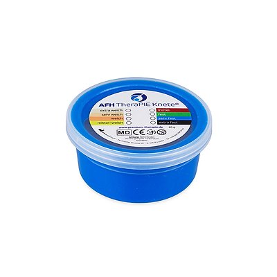AFH Webshop Therapieknete, Blau, sehr fest, 8,5x8,5x4 cm, 85 g