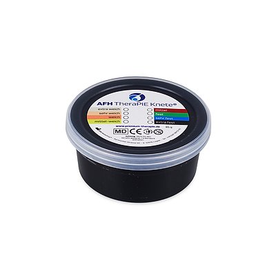 AFH Webshop Therapieknete, Schwarz, extra fest, 8,5x8,5x4 cm, 85 g