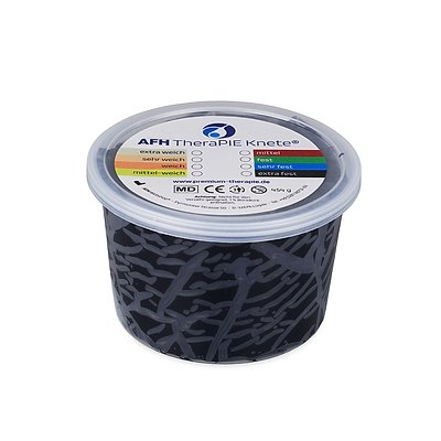 AFH Webshop Therapieknete, Schwarz, extra fest, 12x12x8 cm, 454 g