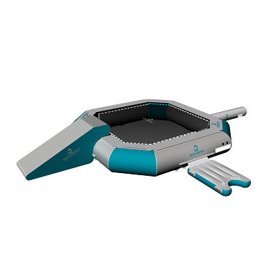Spinera Wassertrampolin "Pirates Tramp 500", Inkl. Base Step, Slide und Beam
