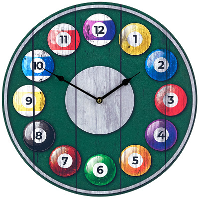 Thumbnail - Sportime Quarz-Wanduhr, Billard