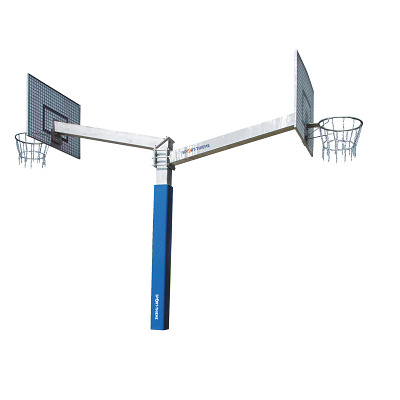 Sport-Thieme Basketballanlage "Fair Play Duo 2.0", Korb "Outdoor" abklappbar, Zielbrett: Aluminium