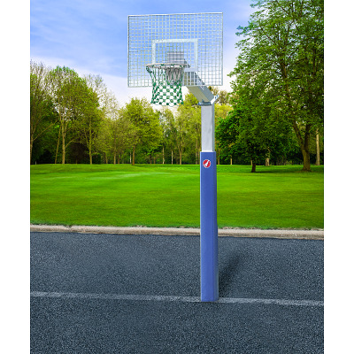 Sport-Thieme Basketballanlage "Fair Play Silent 2.0" mit Herkulesseil-Netz, Korb "Outdoor" abklappbar, 180x105 cm