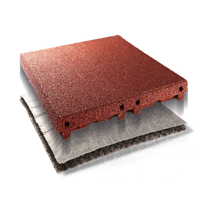 Terrasoft Fallschutzplatte "Safe-System", Rot-Braun