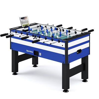 Sportime Tischkicker Connect & Play - Deutschland Edition, Korpus Blau-Weiß, Figuren Blau-Weiß, Special Edition