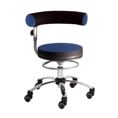 Sanus Gesundheitsstuhl Drehstuhl, Blau-Schwarz, Stoffbezug, Höhenverstellbar 52–72 cm