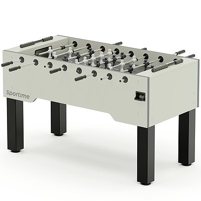 Sportime Tischkicker "Match", White Guardian vs. Black Dragon, Weiß, Spielfeld Grau