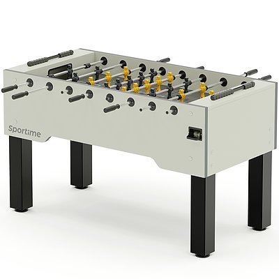 Sportime Tischkicker "Match", Black Guardian vs. Yellow Dragon, Weiß, Spielfeld Grau