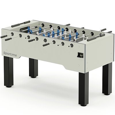 Sportime Tischkicker "Match", Blue Guardian vs. White Dragon, Weiß, Spielfeld Grau